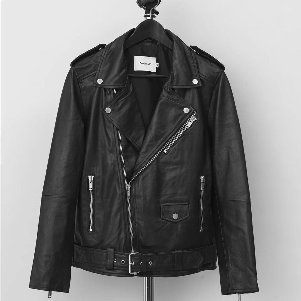 Deadwood Classic Leather Biker Jacket